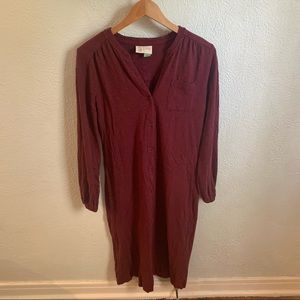Anthropologie Saturday Sunday casual burgundy midi shirt dress